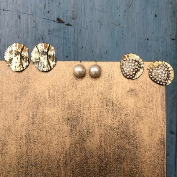 various Jewelry - 3 pairs gold-tone clip-on earrings